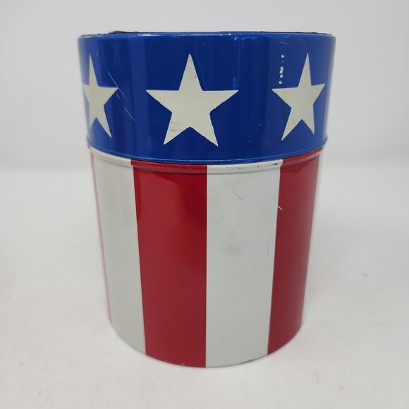 Vintage JAPAN American Flag Tins (2) Max Factor Containers Labor Day, Noel - Picture 6 of 11
